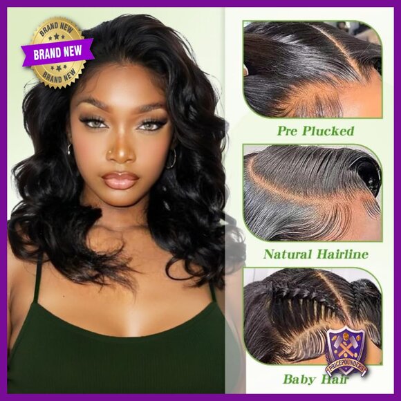 13x6 HD Lace Front Wig Human Hair 200% Density Bob Glueless  display picture 1
